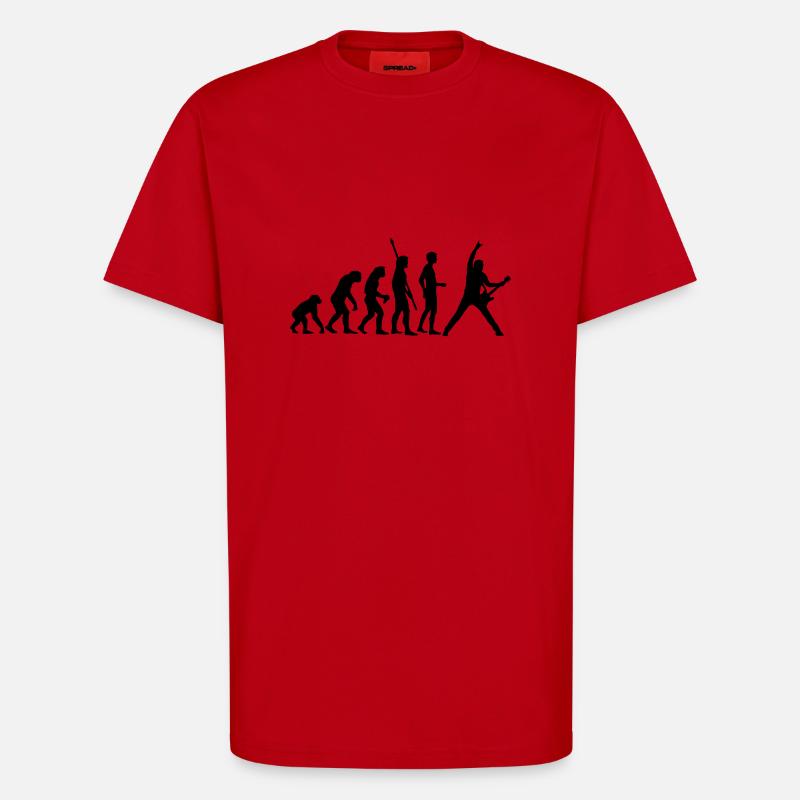 evolution_guitar_112013_a_1c - T-shirt bio décontracté fabriqué en UE - rouge