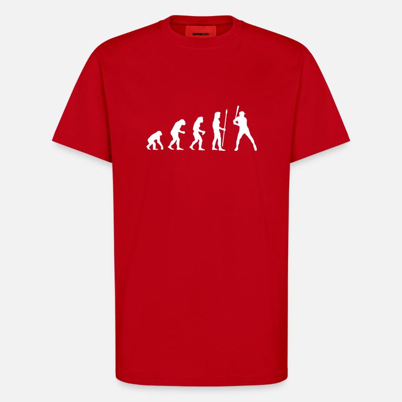 evolution_baseball1 - T-Shirt - made by SPREAD - Rot