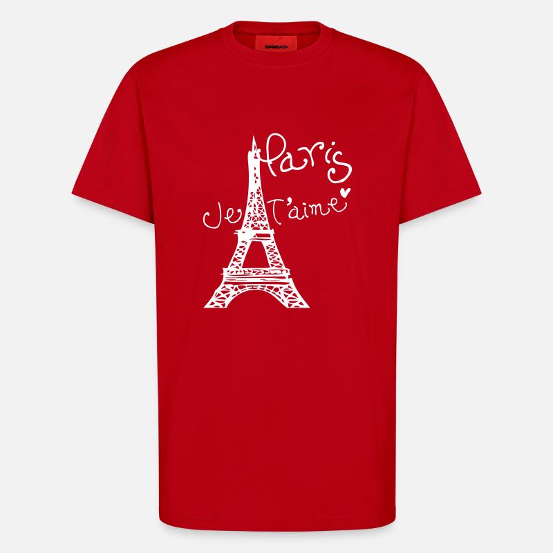 Paris Je T'aime Eiffel tower - T-Shirt - made by SPREAD - red