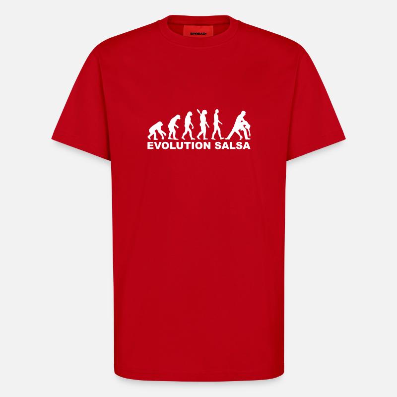 Evolution Salsa - T-shirt bio décontracté fabriqué en UE - rouge