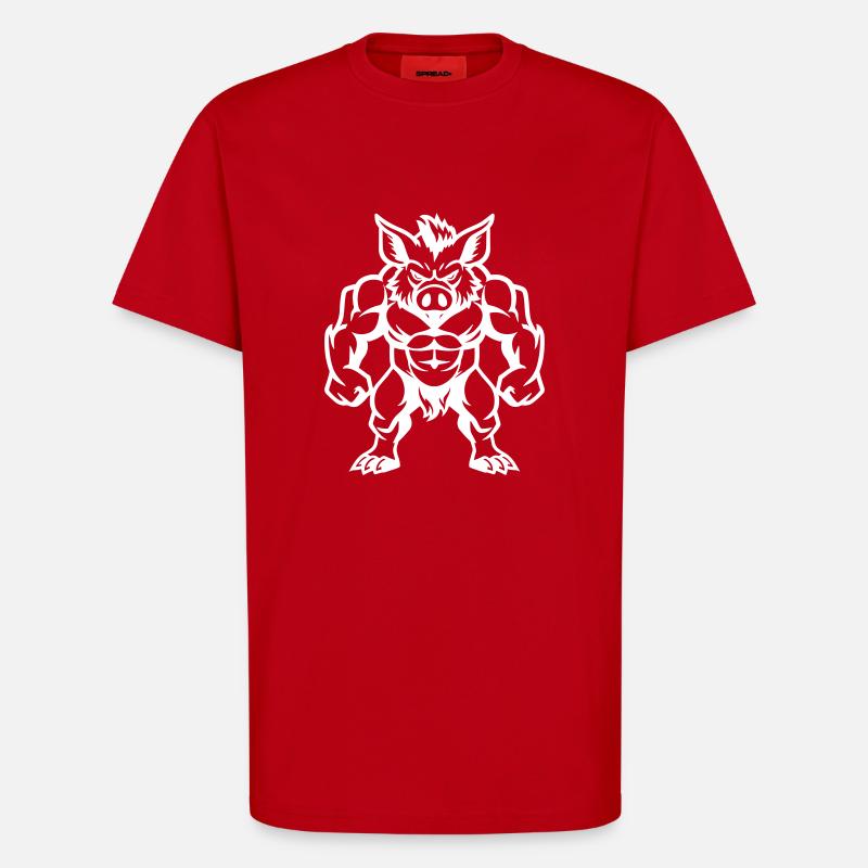 Wild Boar Comic - T-Shirt - made by SPREAD - red