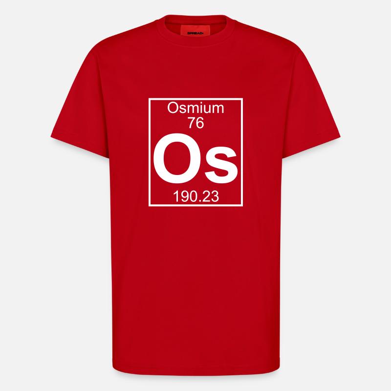Osmium (Os) (element 76) - T-Shirt - made by SPREAD - red