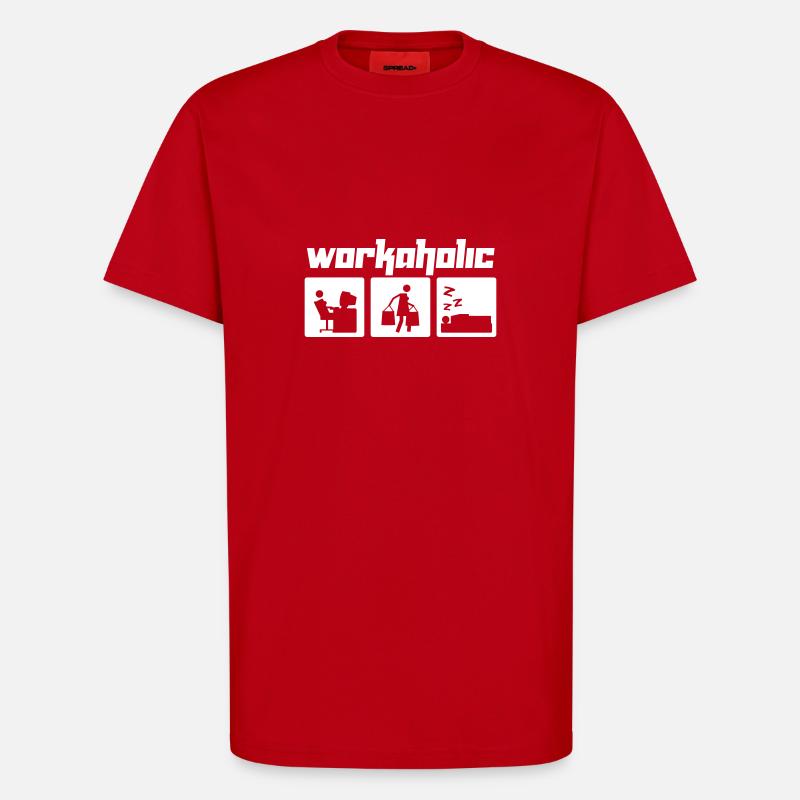 Workaholic (Vektor) - T-shirt bio décontracté fabriqué en UE - rouge