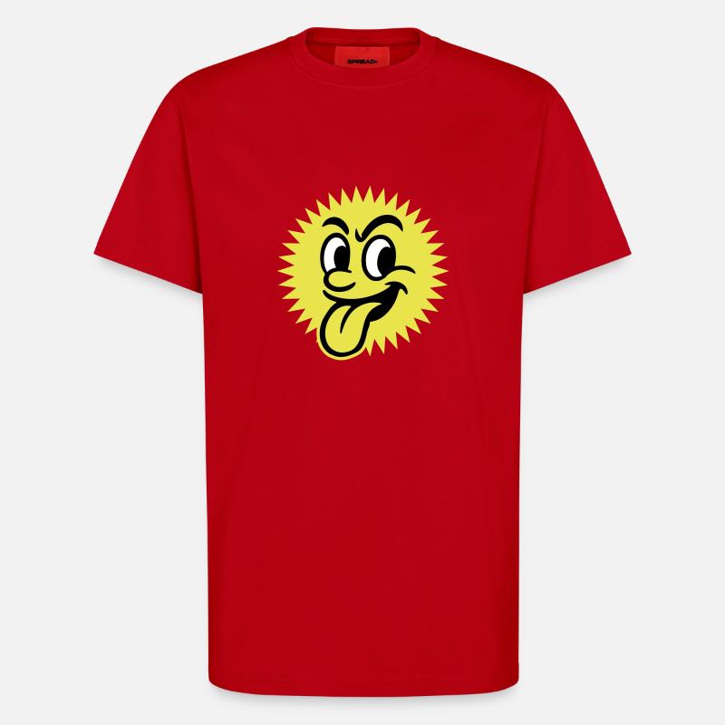 Sonne Sommer Gesicht - T-Shirt - made by SPREAD - Rot