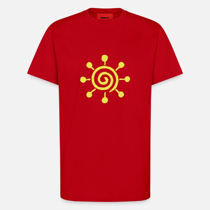 Icône du soleil icône Été - T-shirt bio décontracté fabriqué en UE - rouge