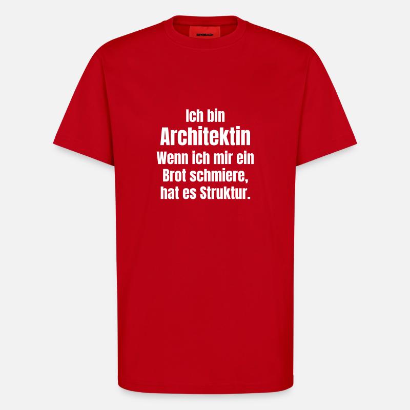 Architect smears bread with structure - T-Shirt - made by SPREAD - red