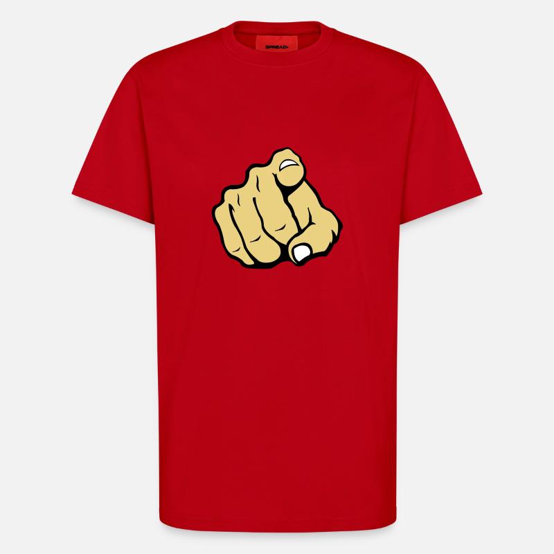 hand_you_2 - T-shirt bio décontracté fabriqué en UE - rouge
