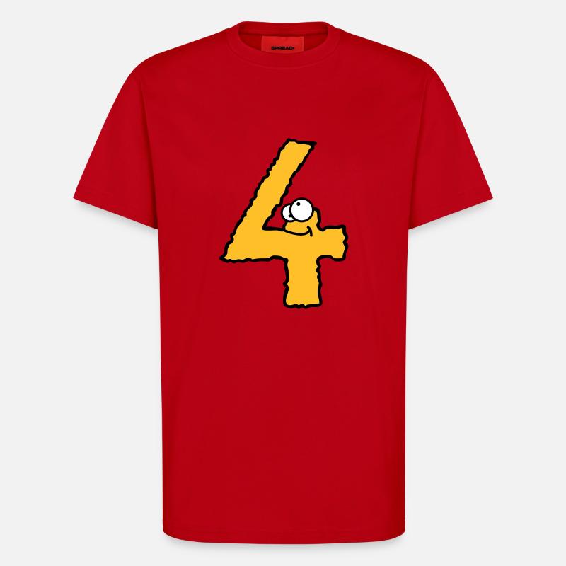 Lustiges 4 Vier Comic Monster - T-Shirt - made by SPREAD - Rot