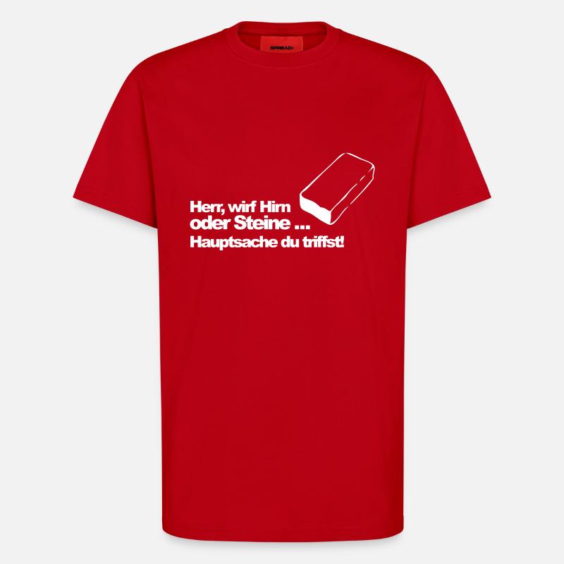 Hirn oder Steine (md) - T-Shirt - made by SPREAD - Rot
