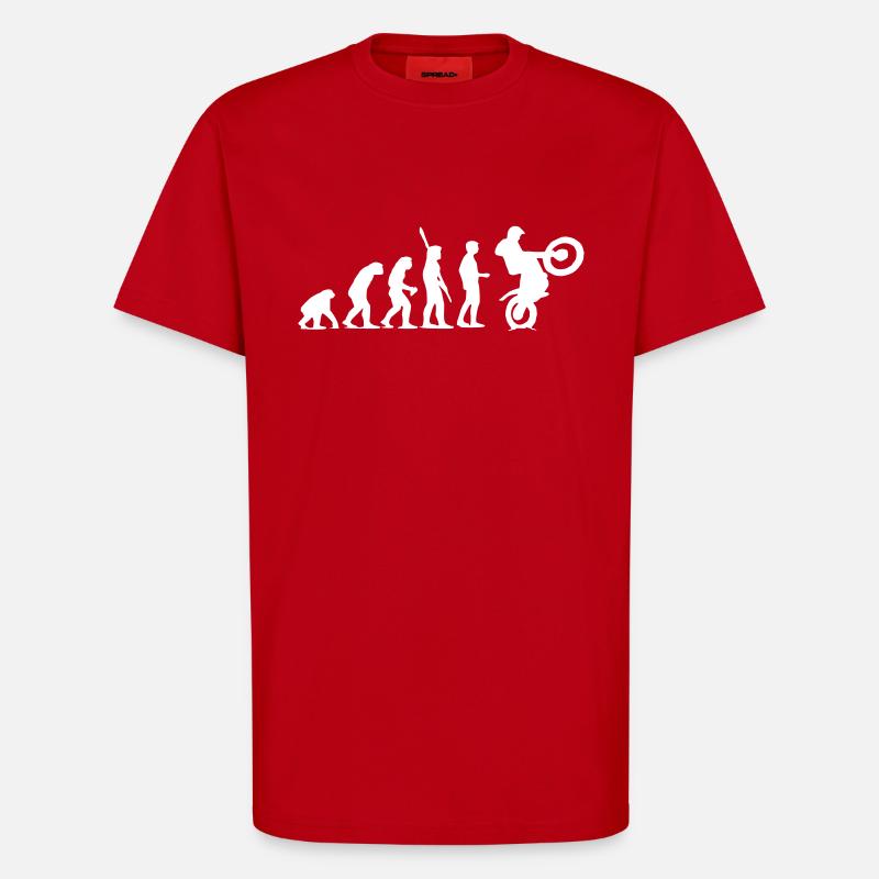 Evolution de première instance - T-shirt bio décontracté fabriqué en UE - rouge
