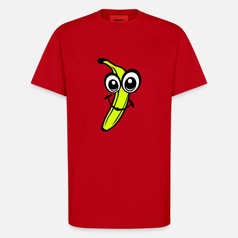 banane fruit smiley 611 - T-shirt bio décontracté fabriqué en UE - rouge