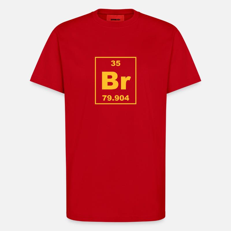 Bromine (Br) (element 35) - T-Shirt - made by SPREAD - red