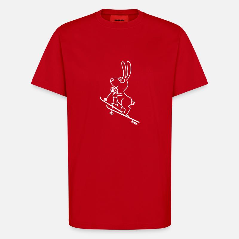 Skitour Hase - T-Shirt - made by SPREAD - Rot