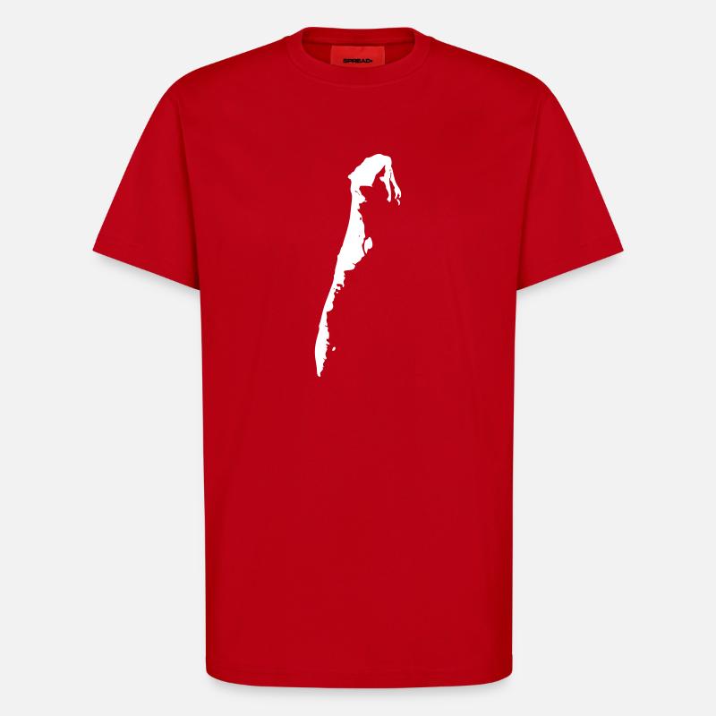 Hiddensee-Karte - T-Shirt - made by SPREAD - Rot