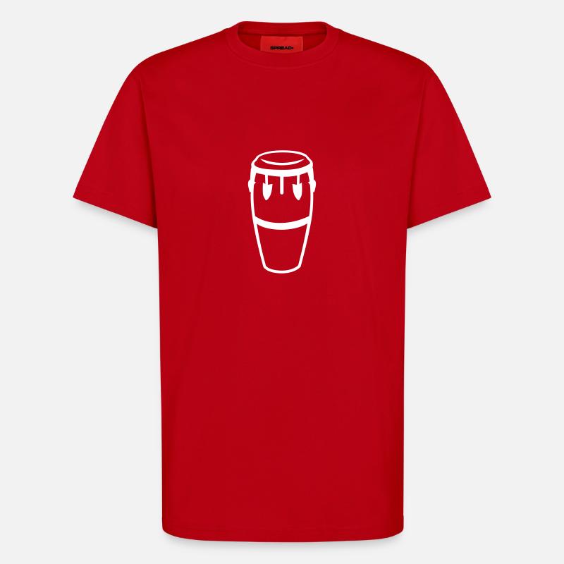 Tambour - T-shirt bio décontracté fabriqué en UE - rouge