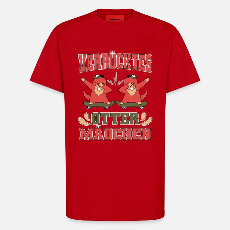 Verrücktes Otter Mädchen - T-Shirt - made by SPREAD - Rot