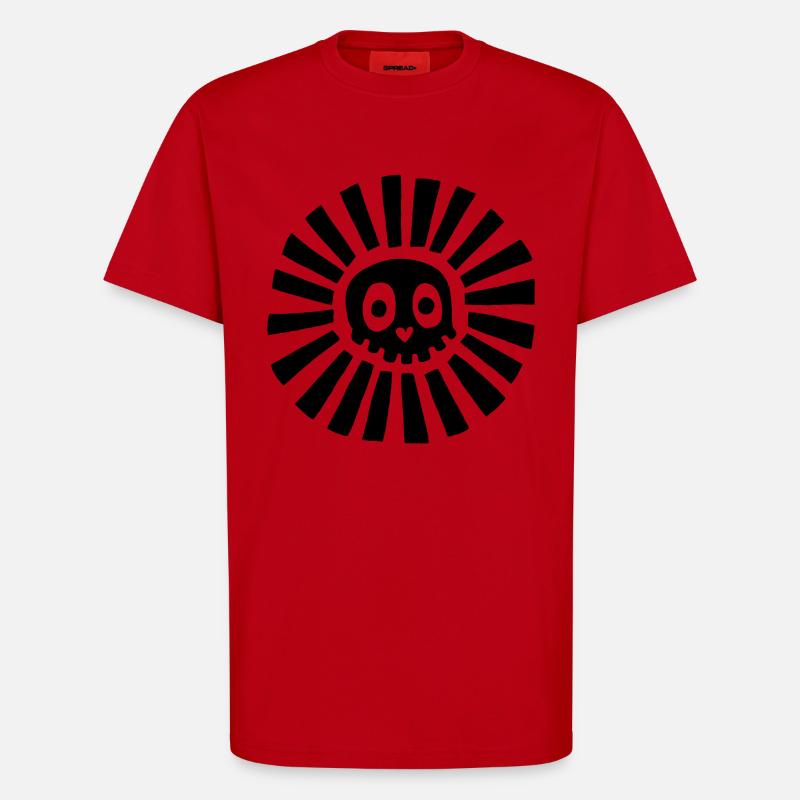 Schwarzer Sonnenschädel - T-Shirt - made by SPREAD - Rot
