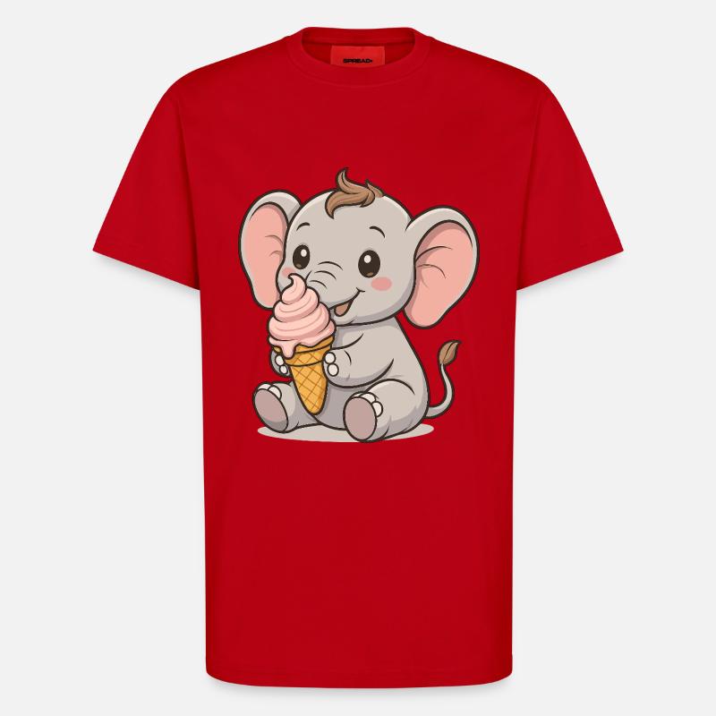 Eiszeit mit Elefant - T-Shirt - made by SPREAD - Rot