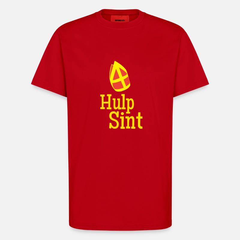 Hulp Sint Sinterklaas - T-shirt bio décontracté fabriqué en UE - rouge