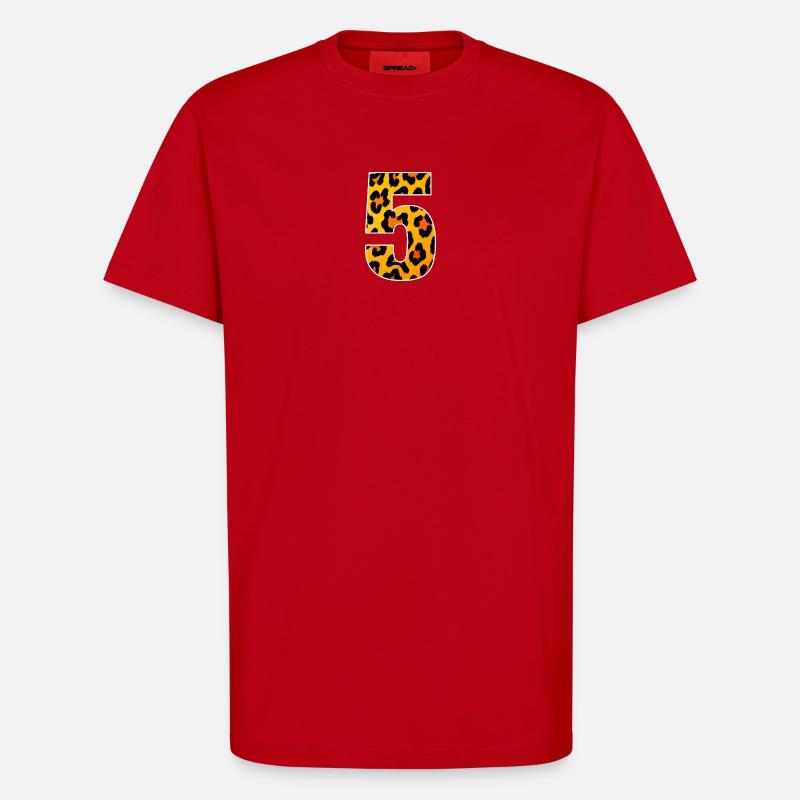 Leopard 5 Fellmuster - T-Shirt - made by SPREAD - Rot