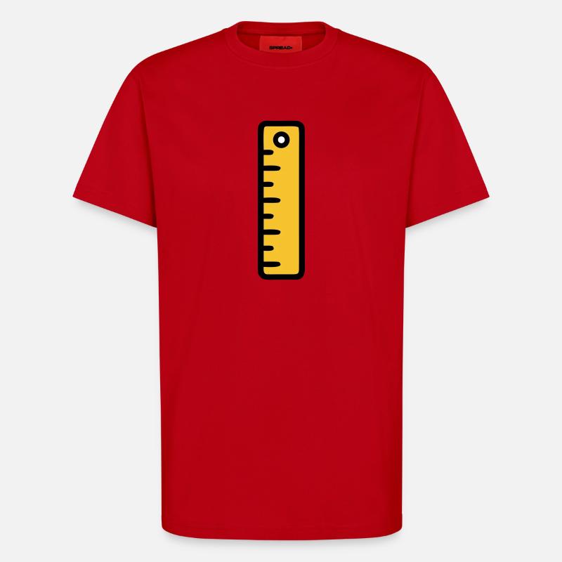 Bureau de l’outil de règle d’échelle - T-shirt bio décontracté fabriqué en UE - rouge