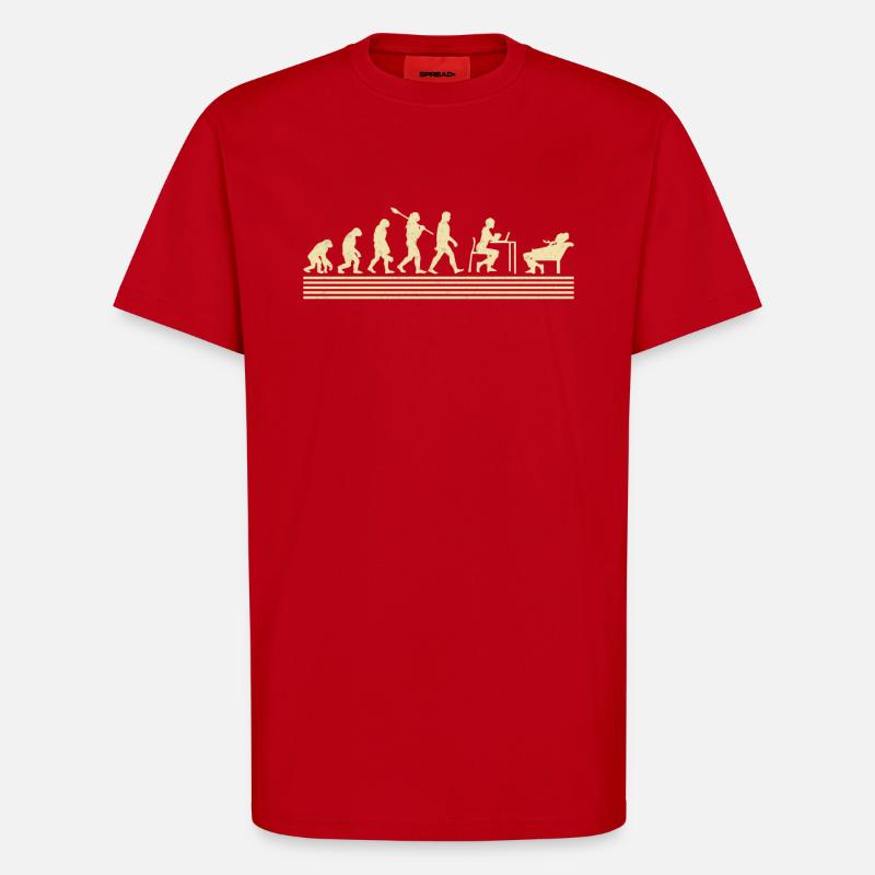 Évolution du psychologue scolaire - T-shirt bio décontracté fabriqué en UE - rouge