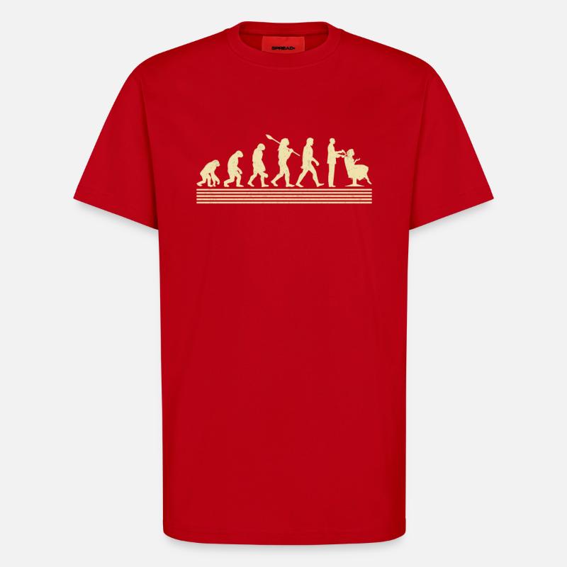 Friseur Evolution - T-Shirt - made by SPREAD - Rot