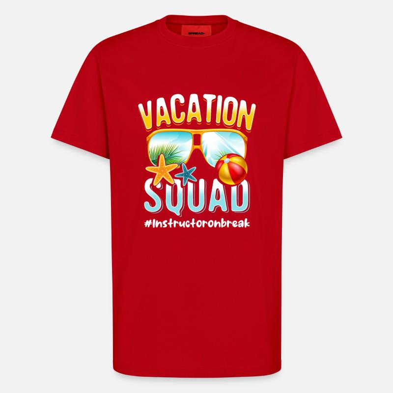 Instructeur Vacation Squad #Instructoronbreak - T-shirt bio décontracté fabriqué en UE - rouge
