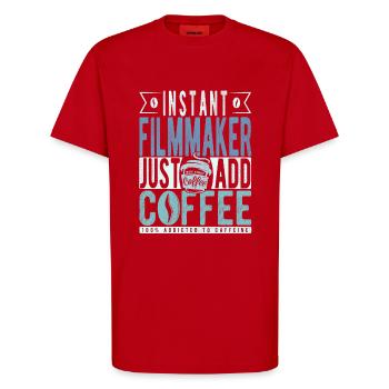 Instant Filmmaker Just Add Coffee - T-Shirt - made by SPREAD - red - Front - Alina (178cm) & Michal (187cm)