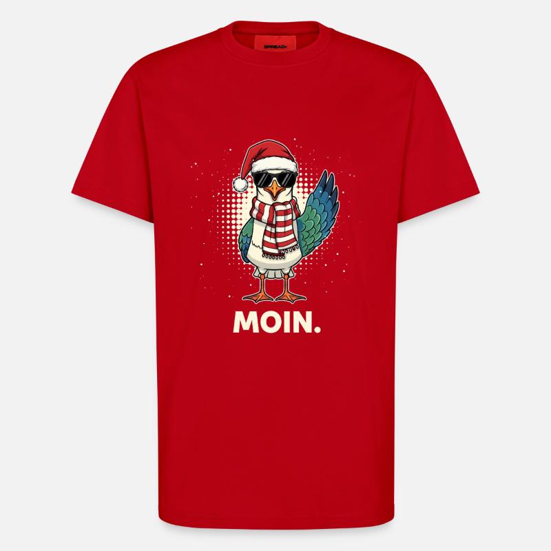 Möwe Weihnachtsmann - T-Shirt - made by SPREAD - Rot