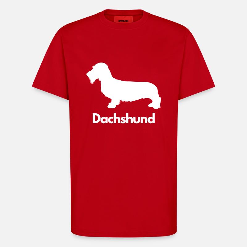 Dachshund, Dackel, Teckel, Rauhaardackel - T-Shirt - made by SPREAD - Rot