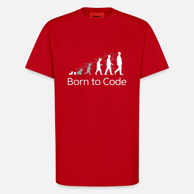 BORN TO CODE - T-Shirt - made by SPREAD - red