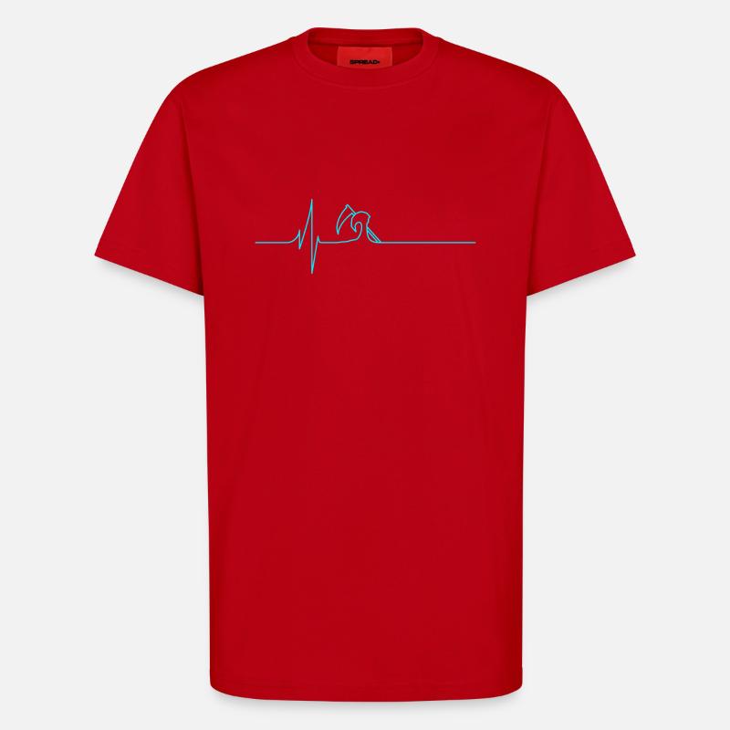 Elektrokardiogramm - Tod - Blau - T-Shirt - made by SPREAD - Rot