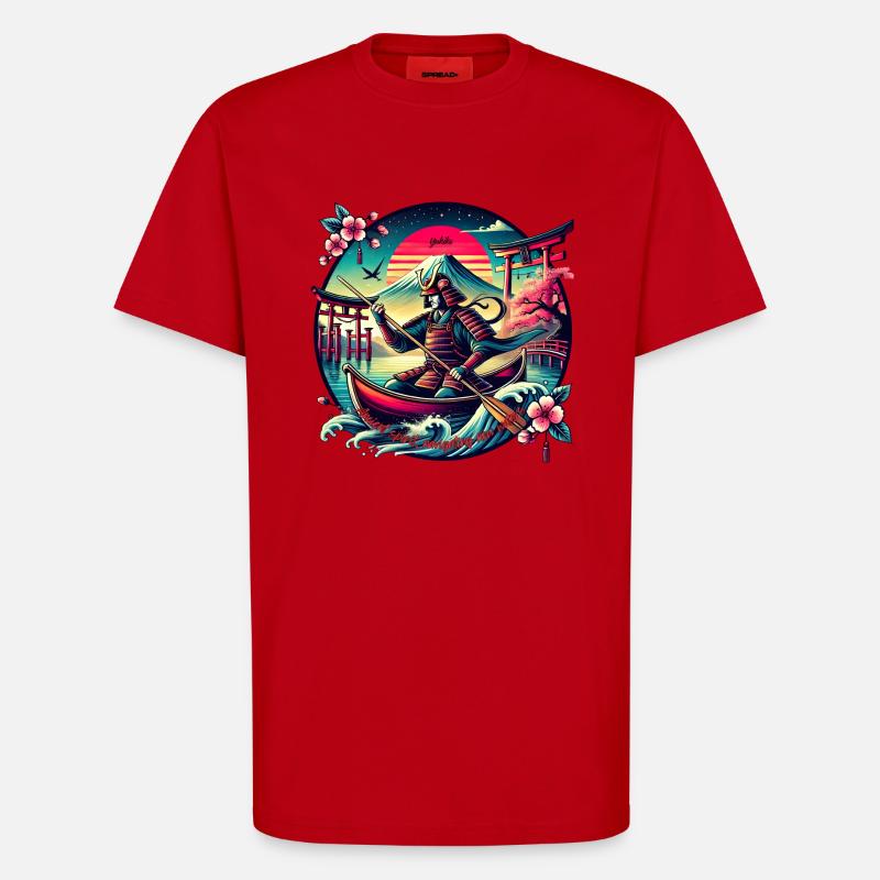 Yukiko Samurai: Canoe - T-Shirt - made by SPREAD - Rot
