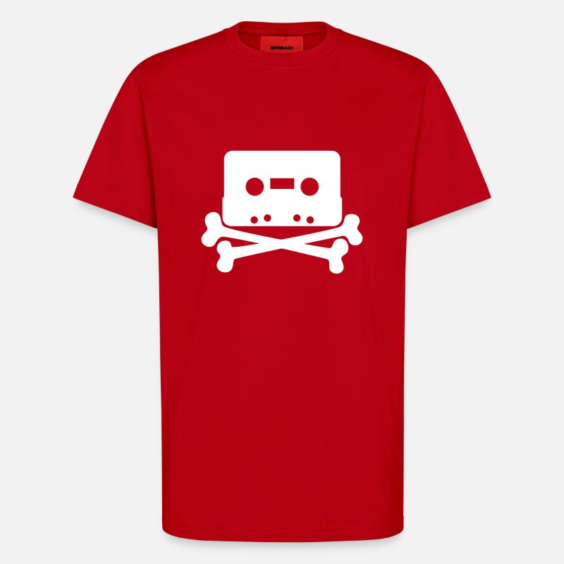 Cassette skull - T-Shirt - made by SPREAD - red