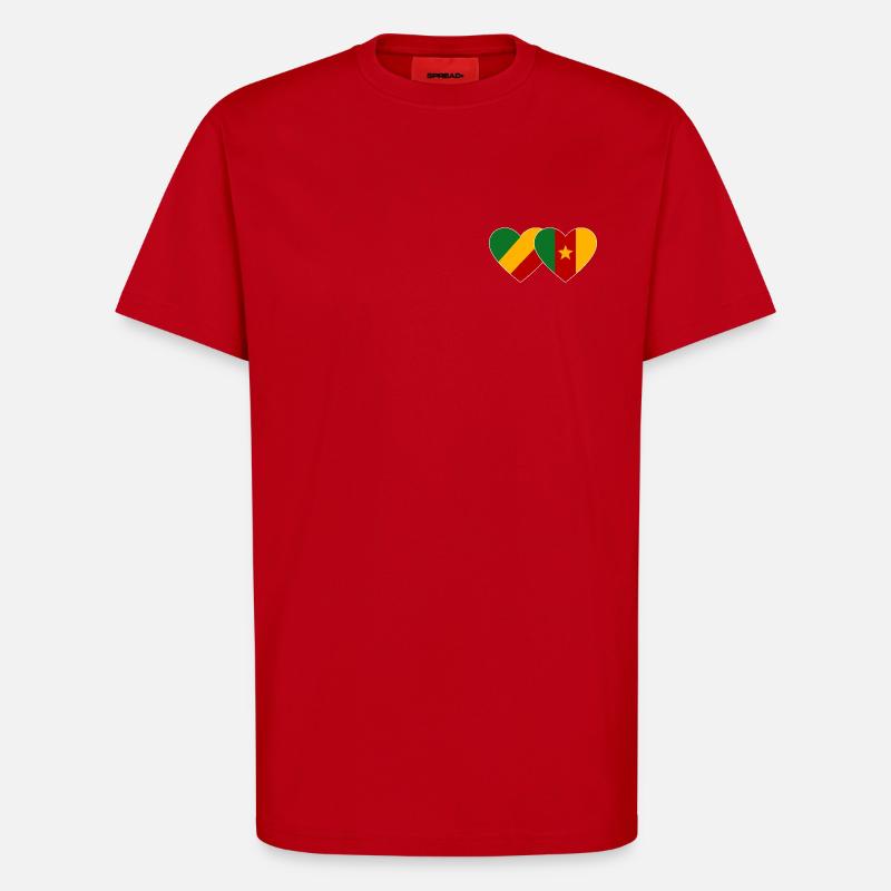 Congo Cameroon Flag - T-Shirt - made by SPREAD - red