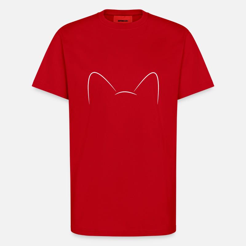 Animaux Oreilles Blanc - T-shirt bio décontracté fabriqué en UE - rouge