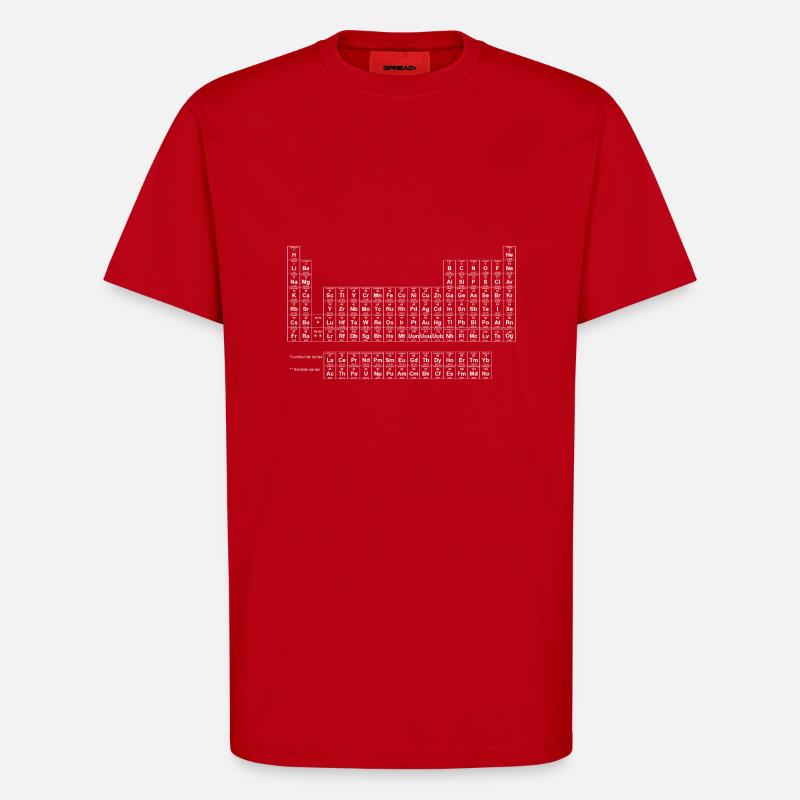 Periodic Table white - T-Shirt - made by SPREAD - red