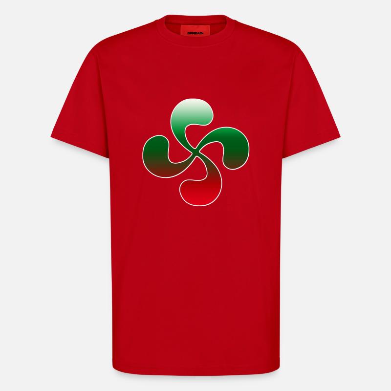 Croix Basque design 101 - T-shirt bio décontracté fabriqué en UE - rouge
