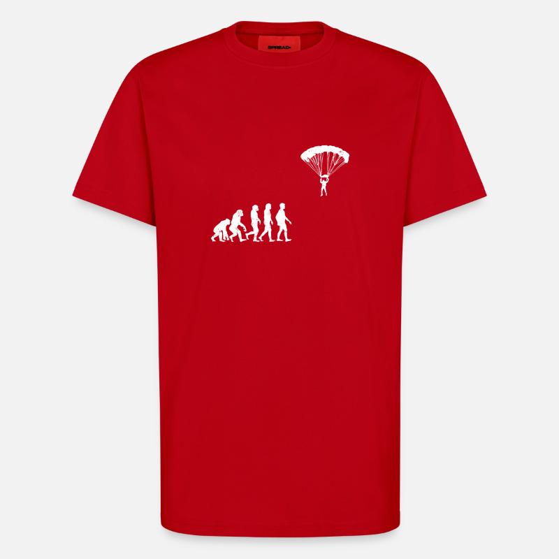 slide parachute cadeau paraglide évolution - T-shirt bio décontracté fabriqué en UE - rouge