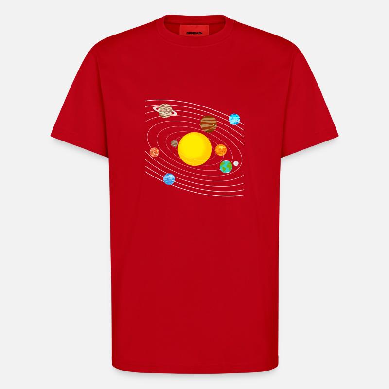 solar system - T-Shirt - made by SPREAD - red