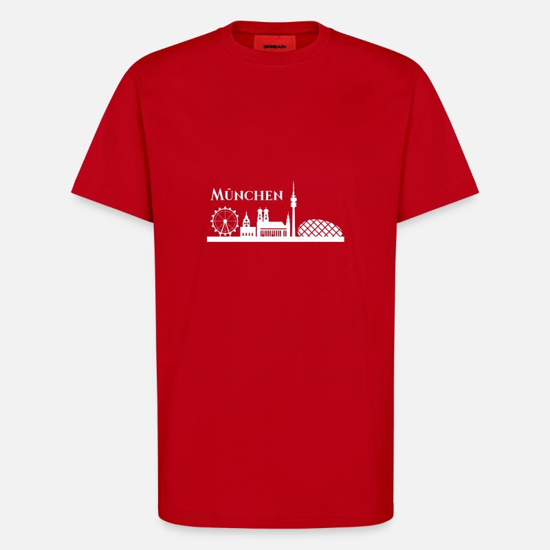 Muenchen Skyline - T-Shirt - made by SPREAD - Rot