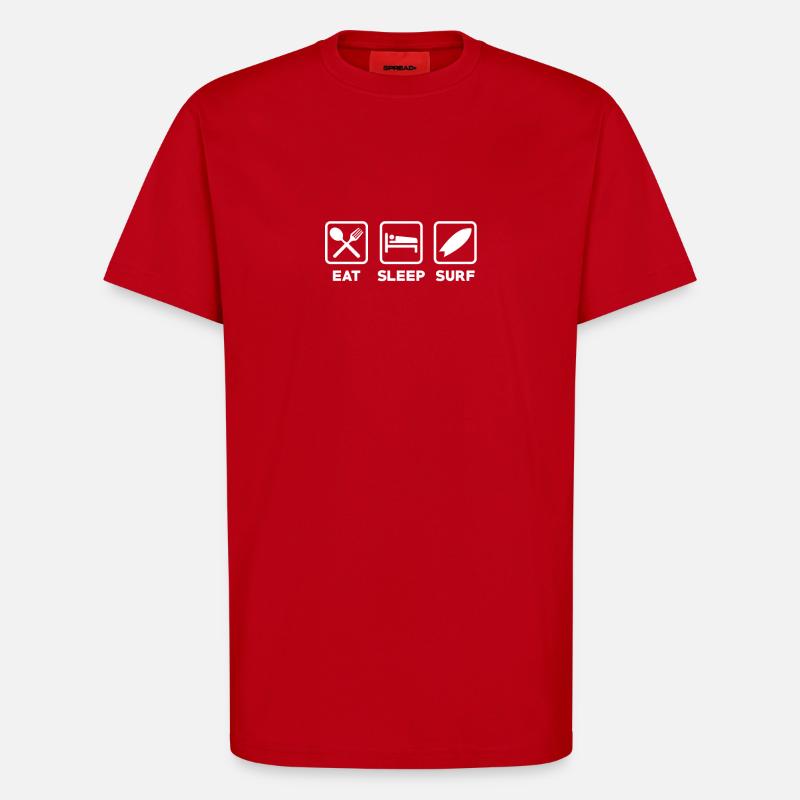 surfeur - T-shirt bio décontracté fabriqué en UE - rouge