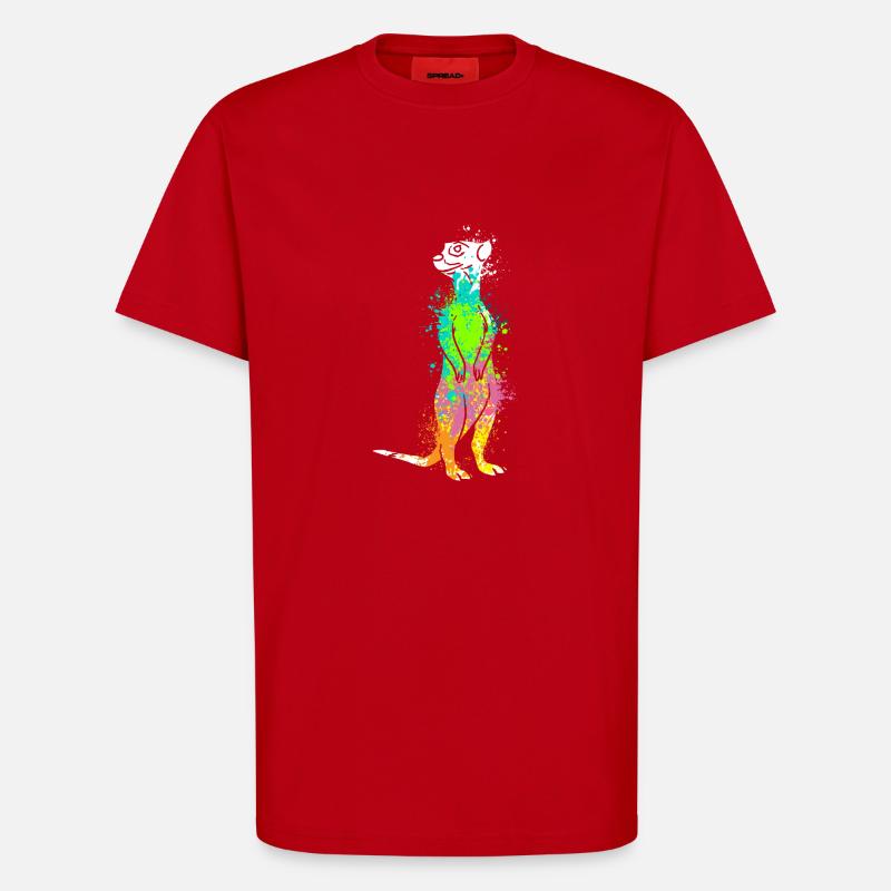 Splash Art Surikate Erdmännchen - T-Shirt - made by SPREAD - Rot