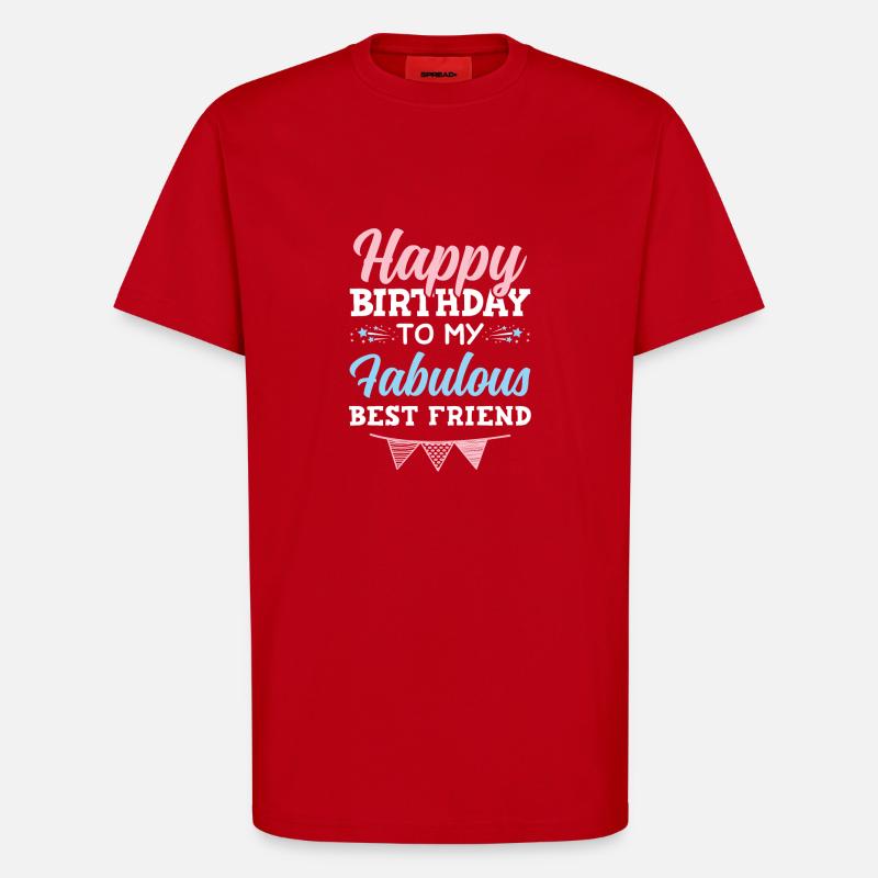 joyeux anniversaire mon ami - T-shirt bio décontracté fabriqué en UE - rouge