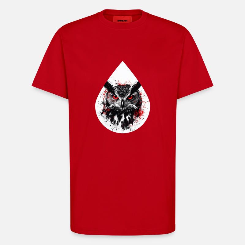 Trashpolka Eule Schwarz Rot - T-Shirt - made by SPREAD - Rot