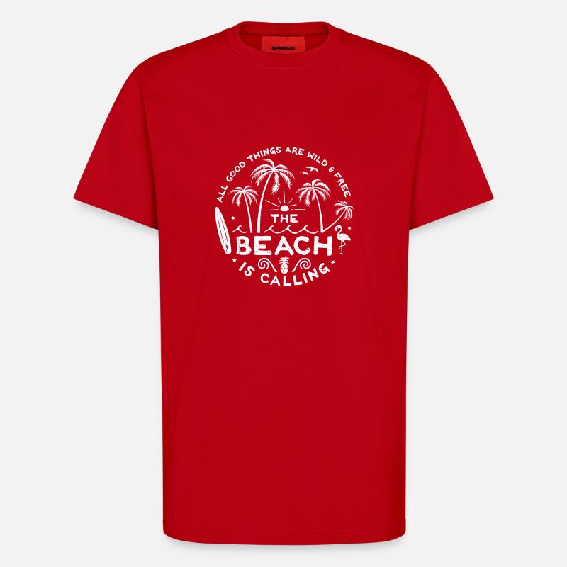 The Beach is Calling w - T-Shirt - made by SPREAD - Rot
