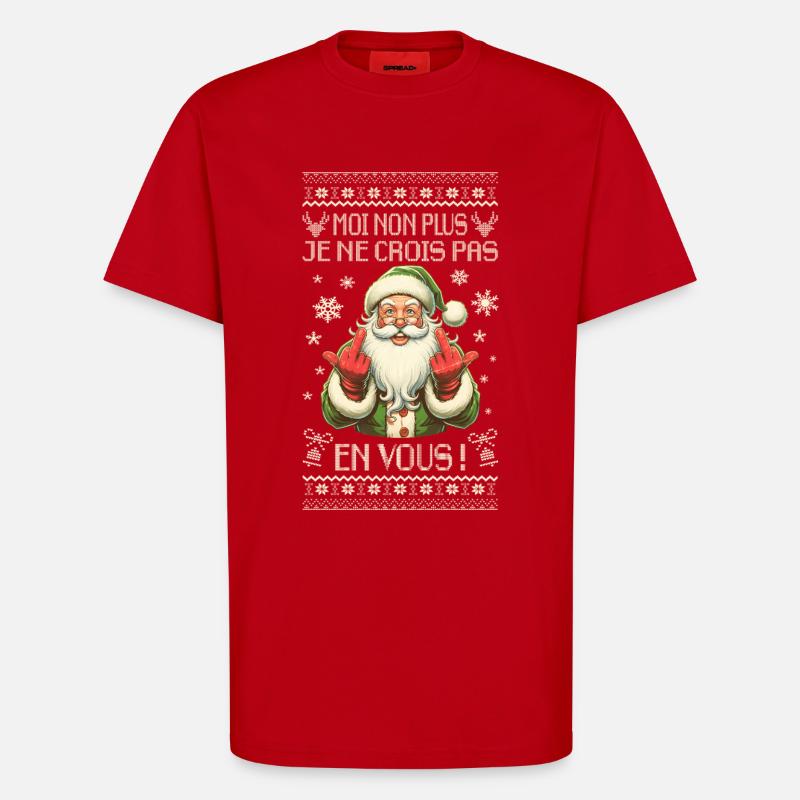 Weihnachtsmann Sarkastischer Humor - Weihnachtsgeschenk - T-Shirt - made by SPREAD - Rot