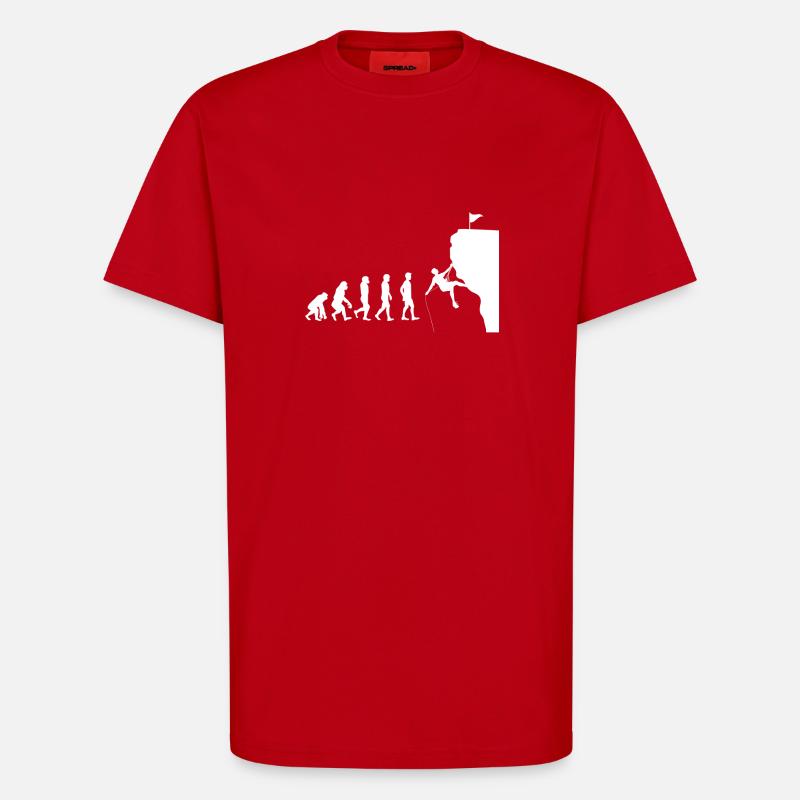 escalade d'évolution - T-shirt bio décontracté fabriqué en UE - rouge