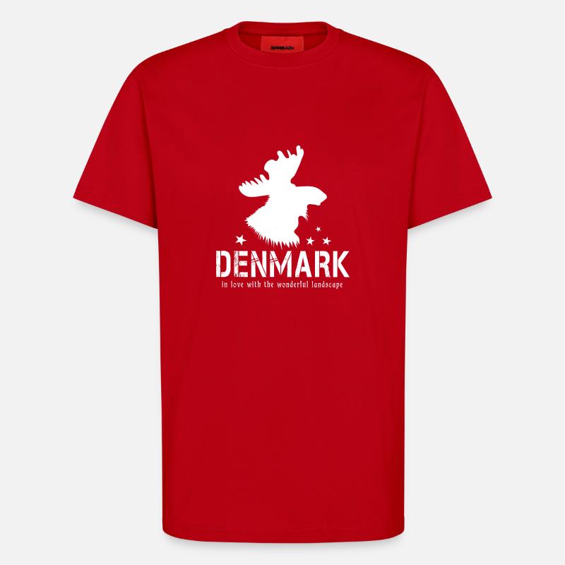 Dane Denmark Danish Moose - T-Shirt - made by SPREAD - red